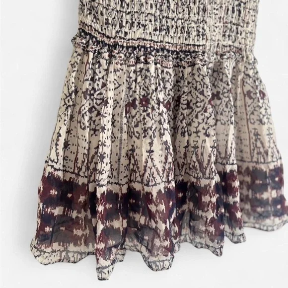 Ulla Johnson Nour Silk Mini Dress Size 0/2 Snow 100% Silk small tiered mini - Picture 6 of 9